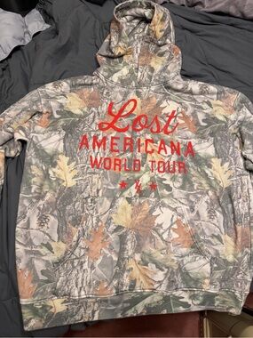 NEW MGK Camo Wings Lg HOODIE ATLANTA GA The Lost Americana Tour